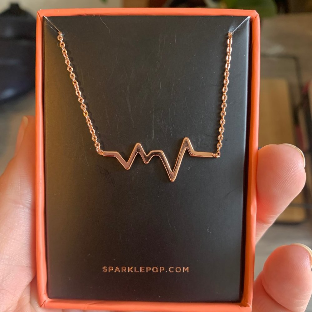 Rose Gold Tone Heartbeat necklace